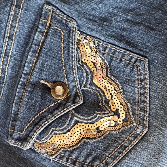 BEAU DAWSON JEANS SIZE 8 DETAILING  ON BACK POCKETS BOOT CUT - Picture 5 of 13